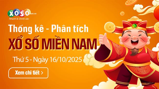 Thống Kê XSMN 16/10/2025 - Dữ Liệu Xổ Số Miền Nam Thứ 5 ngày 16/10