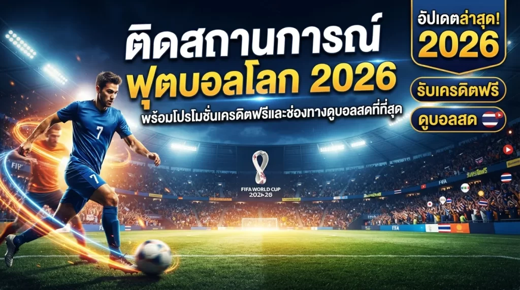 ติดสถานการณ์ ฟุตบอลโลก 2026 พร้อมโปรโมชั่นเครดิตฟรีและช่องทางดูบอลสดที่ดีที่สุด