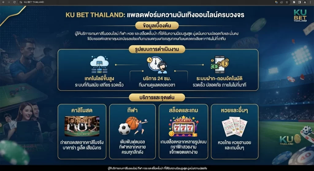บริการและจุดเด่นของ ku bet thailand